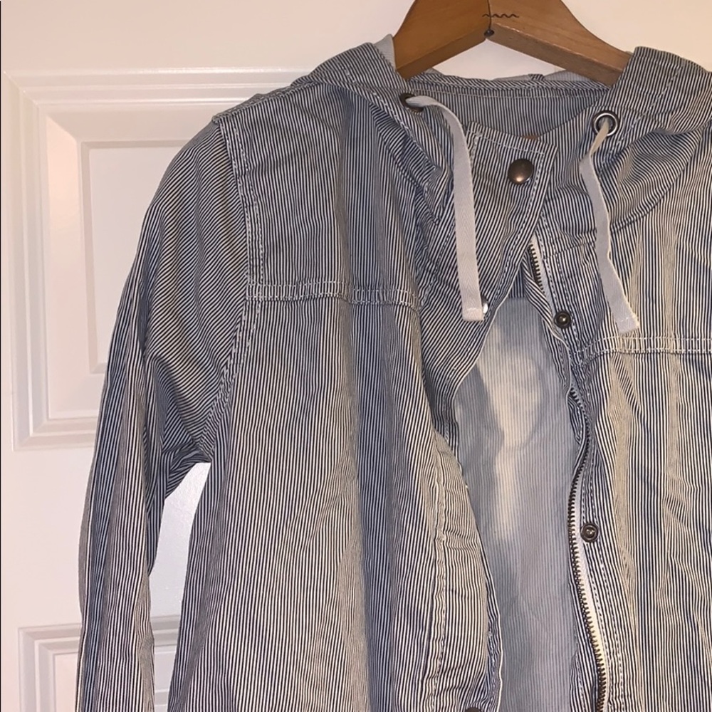 NWOT Blue and White Striped Jacket